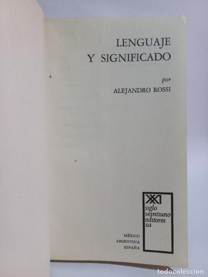 Libros de segunda mano: Alejandro Rossi - Lenguaje y Significado - Primera edici&oacute;n - 1969 - Foto 3