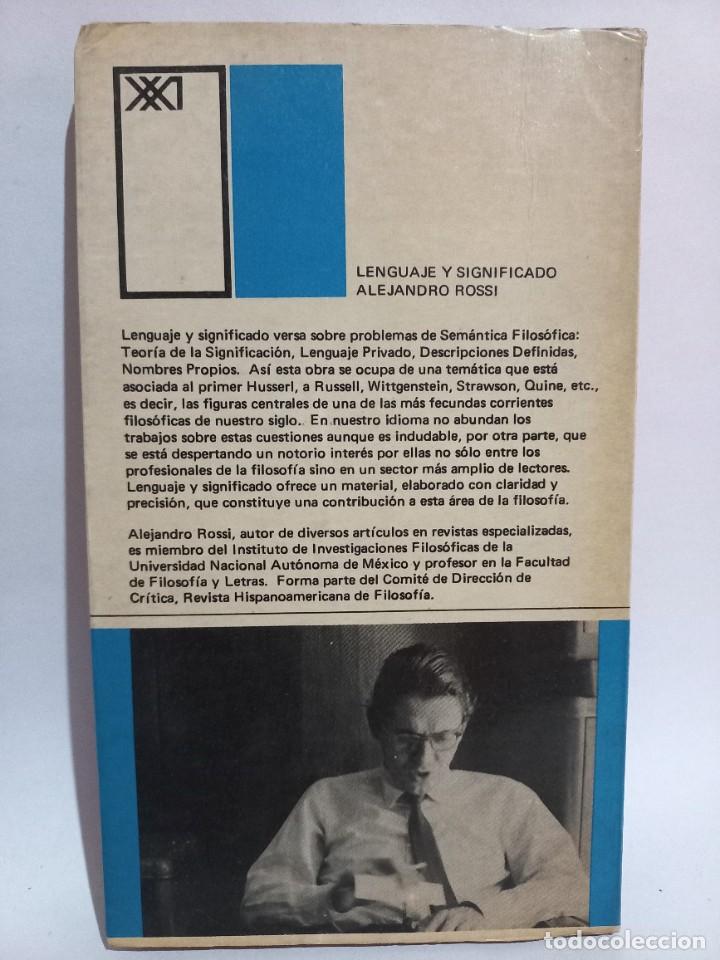 Libros de segunda mano: Alejandro Rossi - Lenguaje y Significado - Primera edici&oacute;n - 1969 - Foto 4