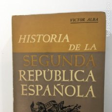 Libros de segunda mano: VICTOR ALBA. HISTORIA DE LA SEGUNDA REPÚBLICA ESPAÑOLA. LIBRO MEX · EDITORES. MÉXICO, 1961.. Lote 363638545
