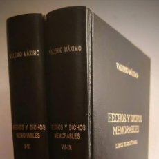 Livros em segunda mão: HECHOS Y DICHOS MEMORABLES - VALERIO MÁXIMO / 2 TOMOS BIBLIOTECA CLÁSICA GREDOS 311 Y 312. Lote 363856470