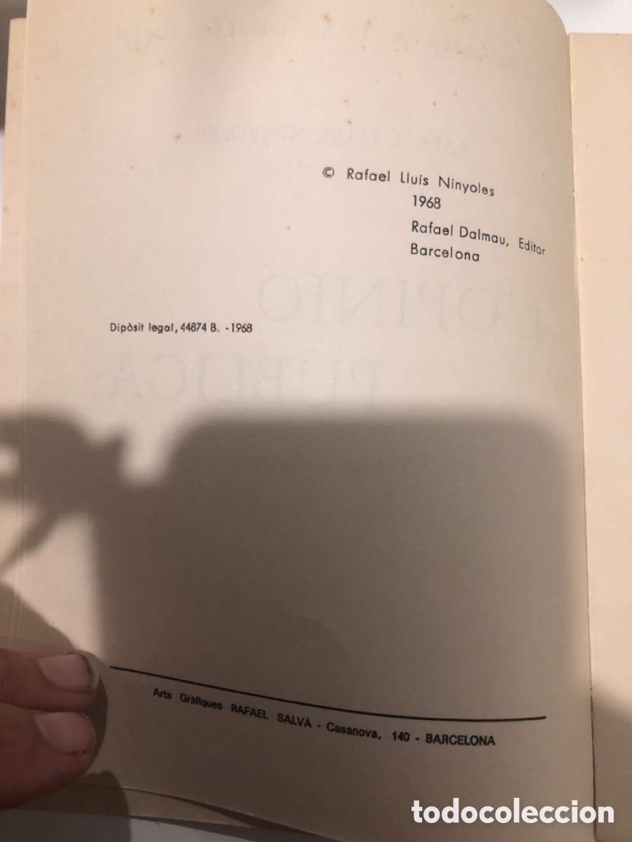 Libros de segunda mano: L&rsquo;opini&oacute; p&uacute;blica. Rafael llu&iacute;s ninyoles - Foto 2