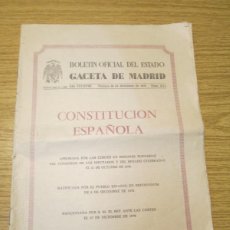 Libros de segunda mano: BOLETIN OFICIAL DEL ESTADO. GACETA DE MADRID. AÑO CCCXVIII. 1978. NUM 311.1. CONSTITUCION ESPAÑOLA. Lote 364363206