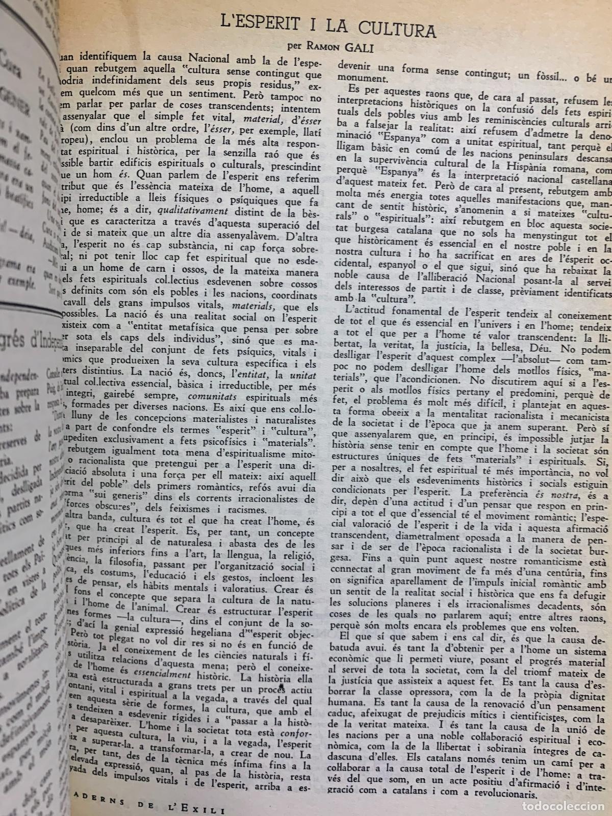 Libros de segunda mano: QUADERNS DE L&acute;EXILI MEXIC 1943-1947 - Foto 2