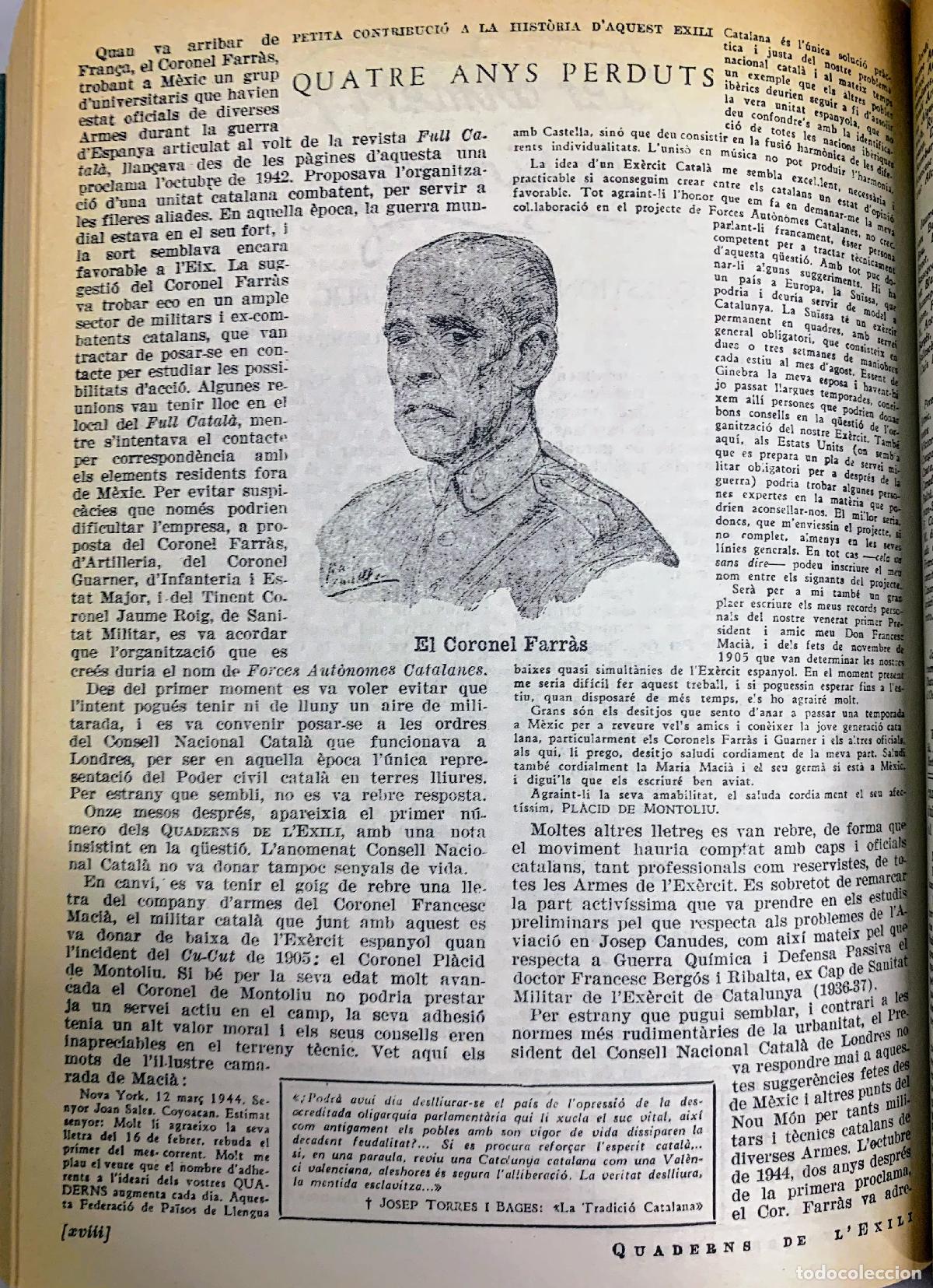 Libros de segunda mano: QUADERNS DE L&acute;EXILI MEXIC 1943-1947 - Foto 4