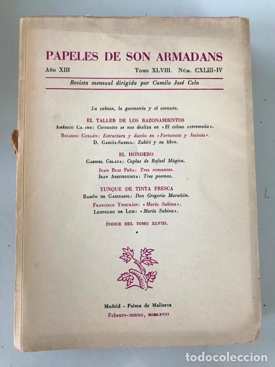 Libros de segunda mano: Papeles de son armadans. N&uacute;mero CXLIII-IV - Foto 1