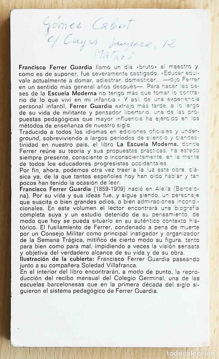 Libros de segunda mano: La escuela moderna (Francisco Ferrer Guardia) Tusquets 1977 - Foto 4