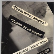 Libros de segunda mano: CATALOGO SUEÑO DE UN POETA. SANTXOTENA EN ZUMARRAGA. GIPUZKOA.1997. Lote 365829491