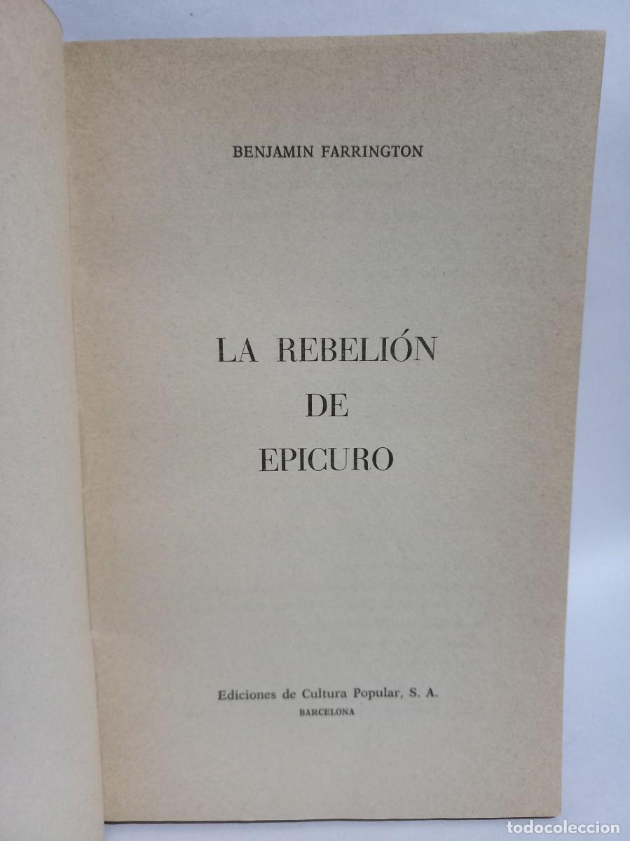 Libros de segunda mano: Benjamin Farrington - La Rebeli&oacute;n de Epicuro - Primera edici&oacute;n - 1968 - Foto 3