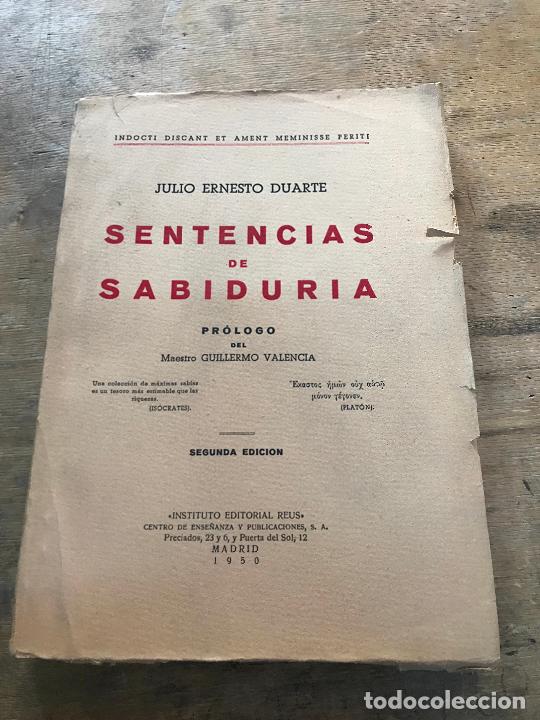 Libros de segunda mano: JULIO ERNESTO DUARTE. SENTENCIAS DE SABIDUR&Iacute;A. - Foto 1