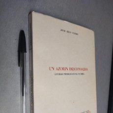 Libros de segunda mano: UN AZORÍN DESCONOCIDO, ESTUDIO PSICOLÓGICO DE SU OBRA / JOSÉ RICO VERDÚ / ALICANTE 1973. Lote 366222846