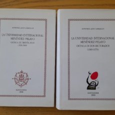 Libros de segunda mano: LA UNIVERSIDAD INTERNACIONAL MENEDEZ PELAYO, OBRA COMPLETA EN 2 VOL. UIMP, 2000. Lote 366248201