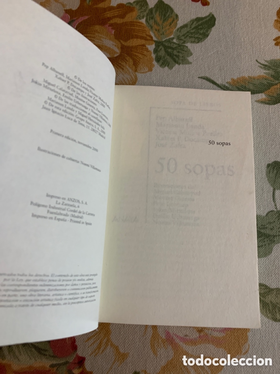 Libros de segunda mano: 50 Sopas. Colecci&oacute;n Sopa de Libros. Primera edici&oacute;n. 2000. - Foto 4