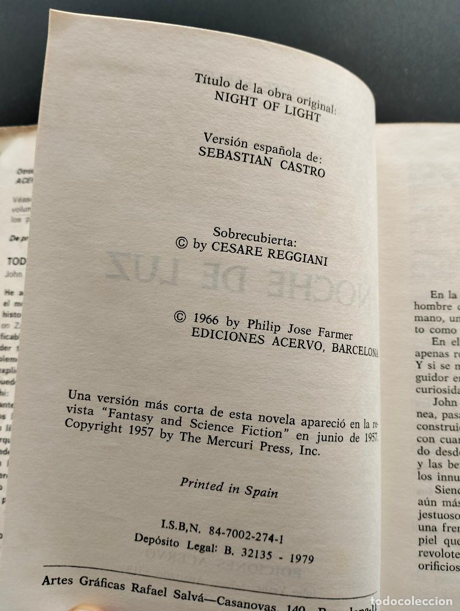Libros de segunda mano: Noche de luz. Philip Jose Farmer.1979 - Foto 5
