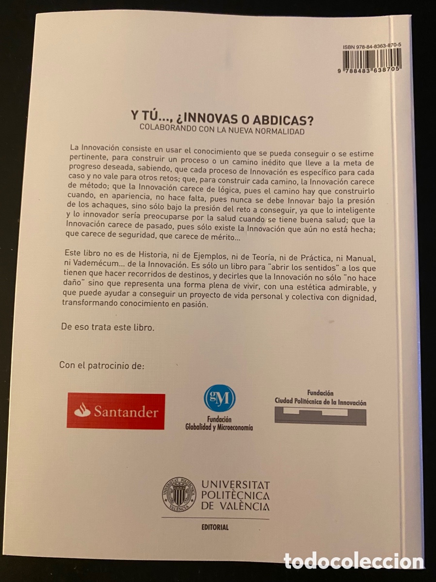 Libros de segunda mano: Y t&uacute; &hellip;, Innovas o Abdicas ? UPV - Foto 2