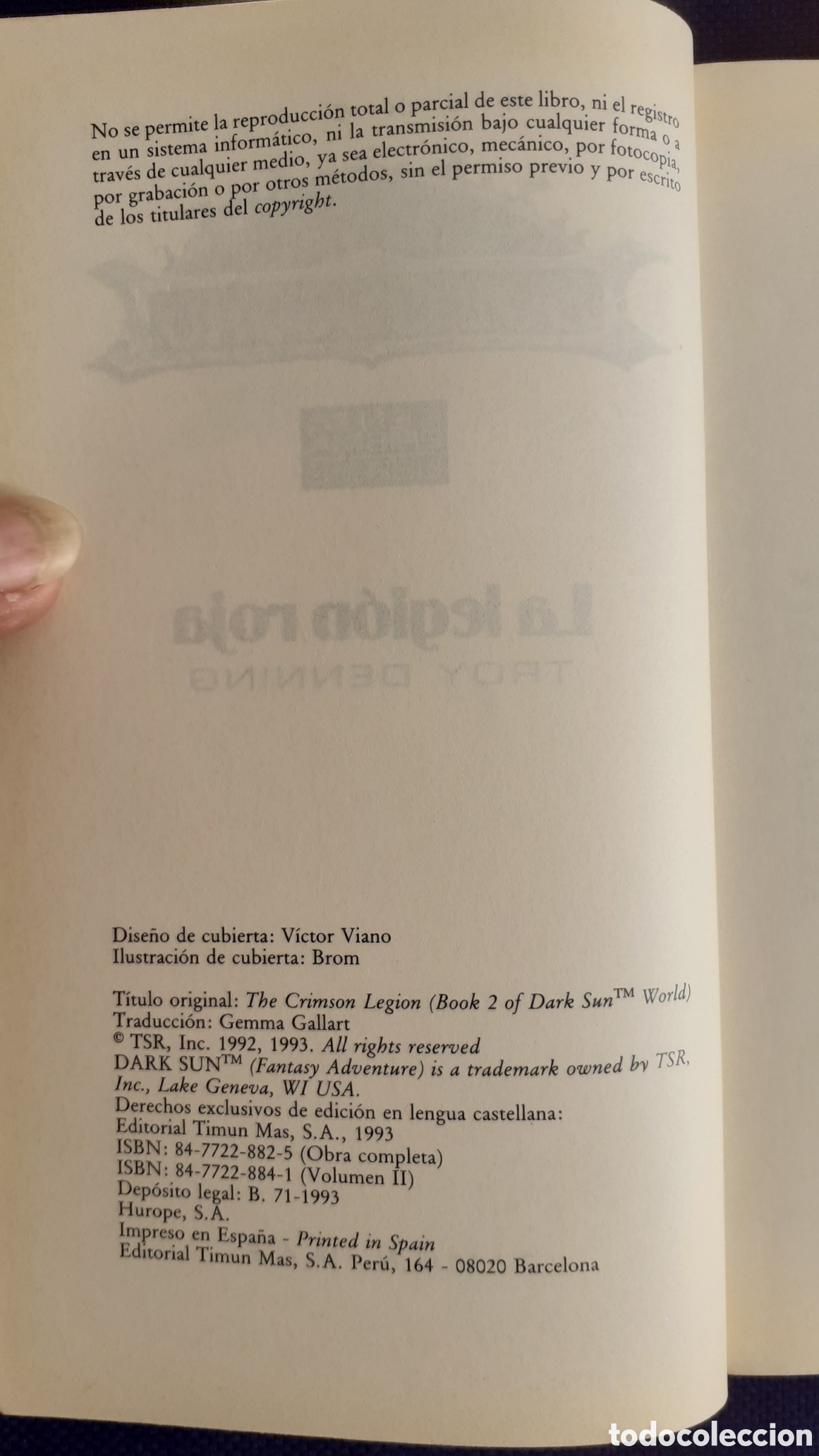 Libros de segunda mano: SOL OSCURO, LA LEGION ROJA, TROY DENNING, ESTADO ACEPTABLE - Foto 3