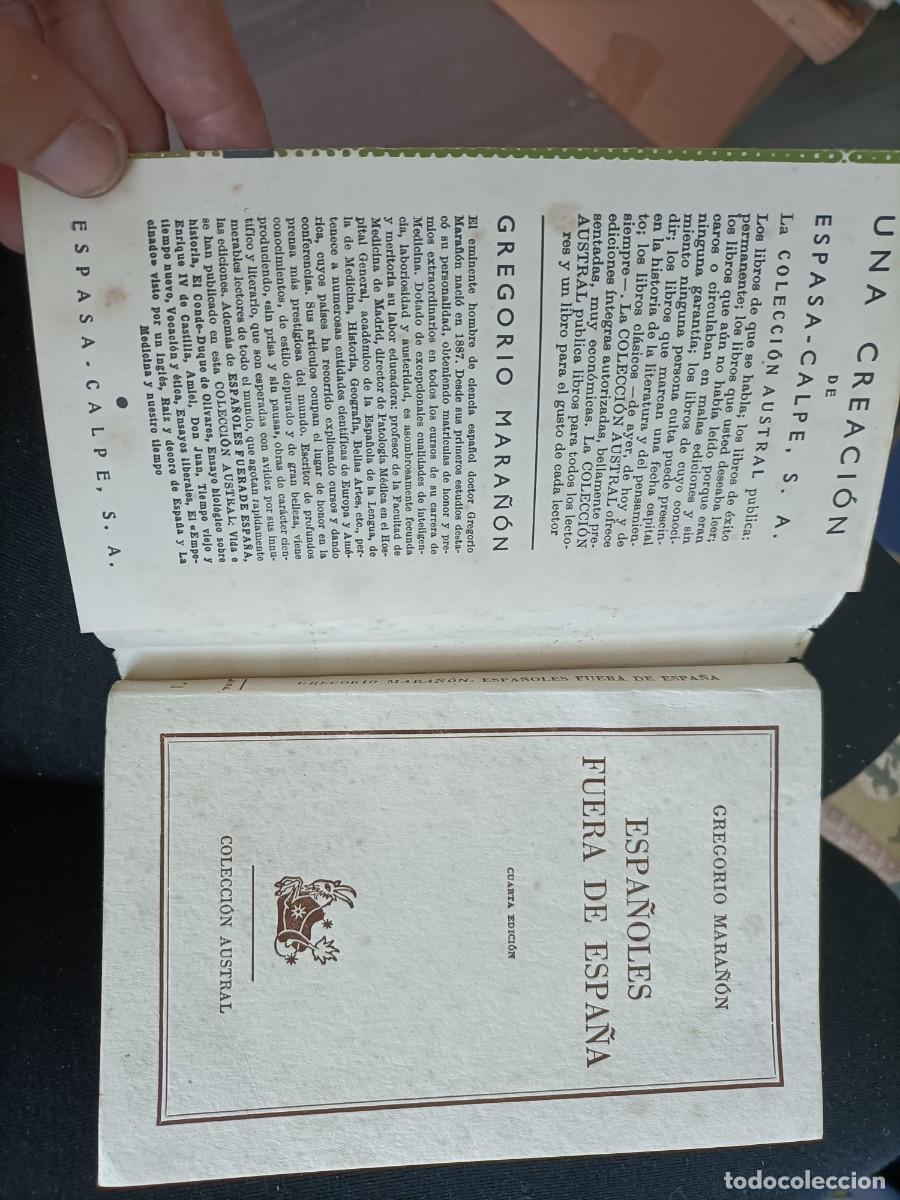 Libros de segunda mano: Espa&ntilde;oles fuera de Espa&ntilde;a. Gregorio Mara&ntilde;&oacute;n. 1957 - Foto 2