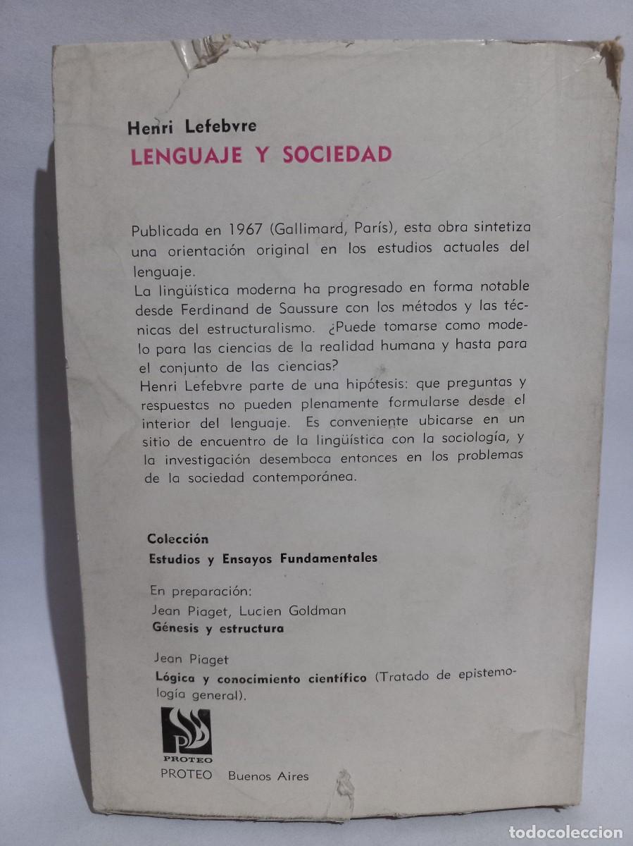 Libros de segunda mano: Henri Lefebvre - Lenguaje y Sociedad - 1967 - Foto 4