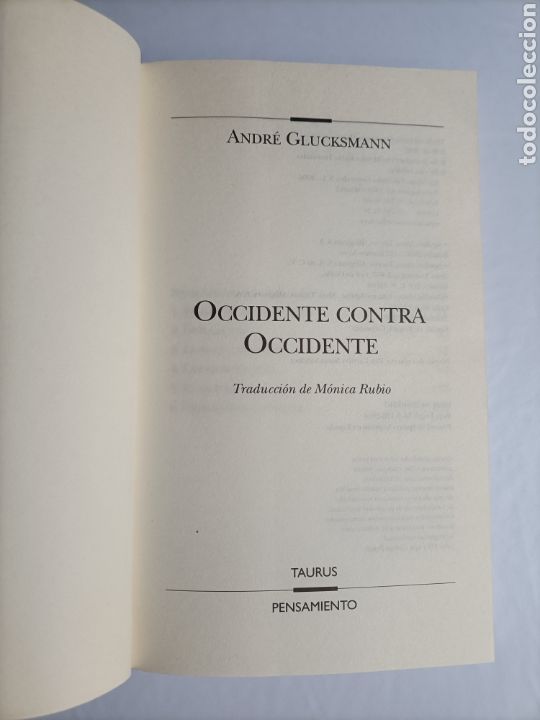 Libros de segunda mano: Occidente contra occidente Andre Glucksmann - Foto 7