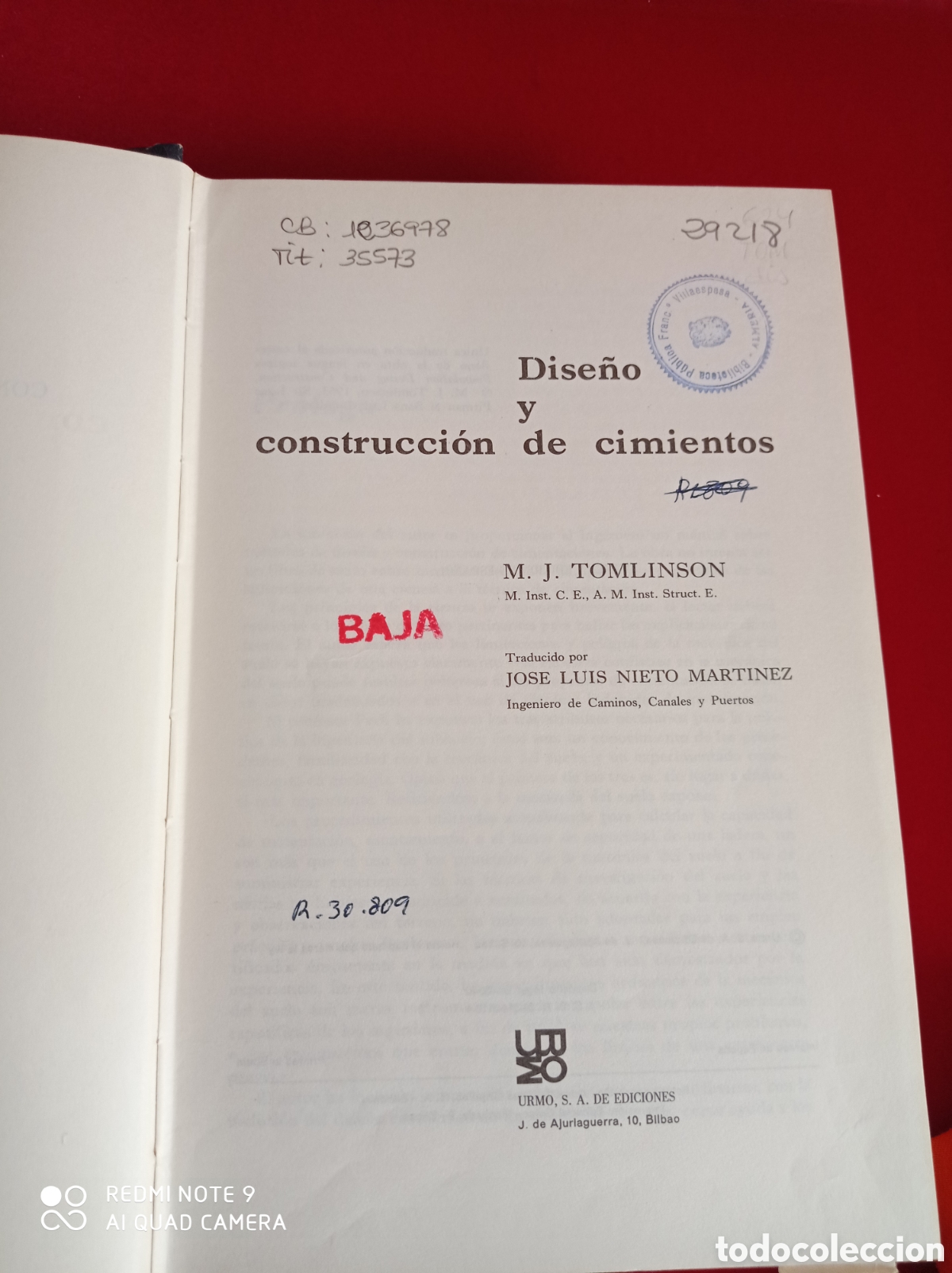 Libros de segunda mano: LIBRO DISE&Ntilde;O Y CONSTRUCCI&Oacute;N DE CIMIENTOS M.J.TOMLISON - Foto 2