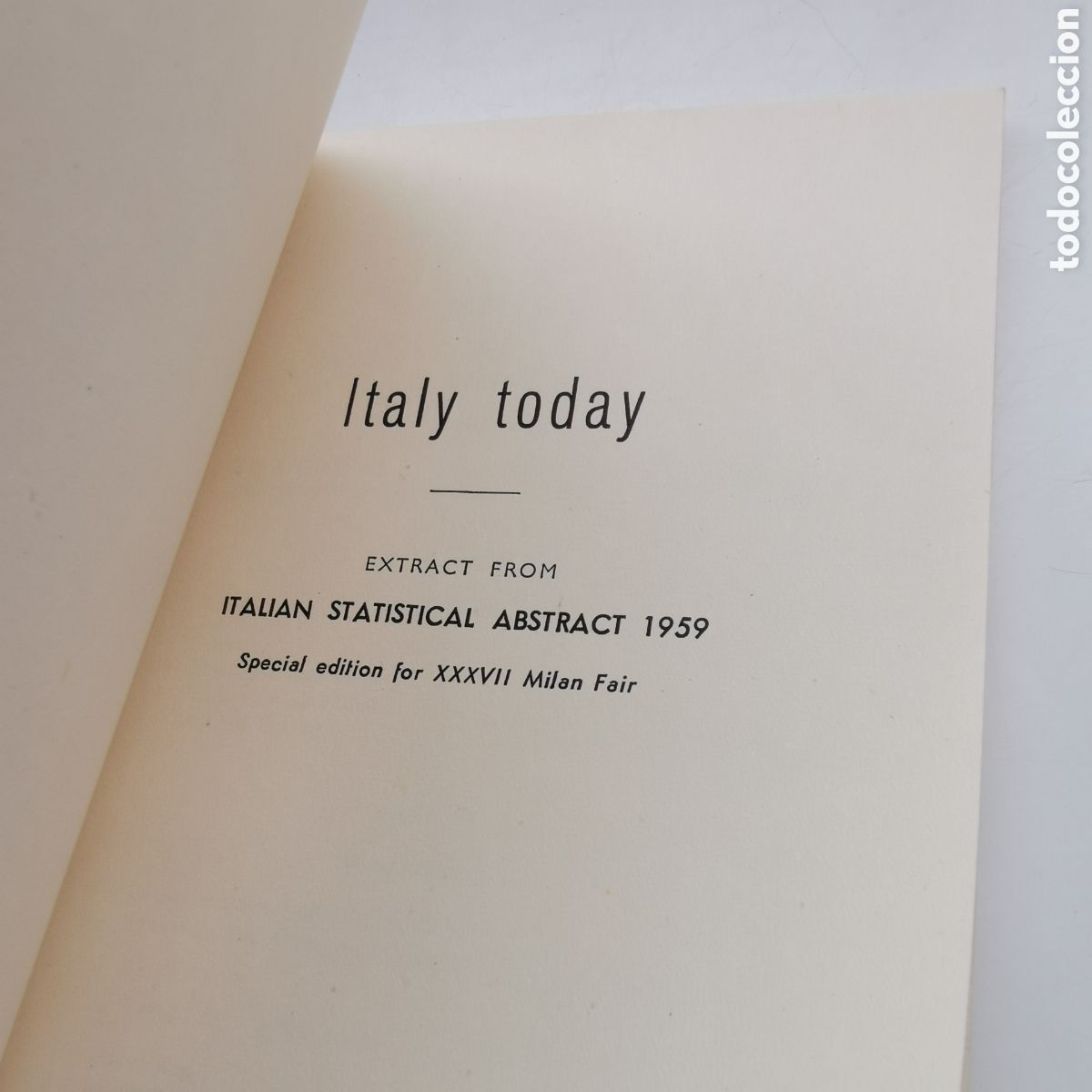 Libros de segunda mano: Librito de estad&iacute;stica Italy Today de 1959. Instituto centrale di statistica - Foto 3