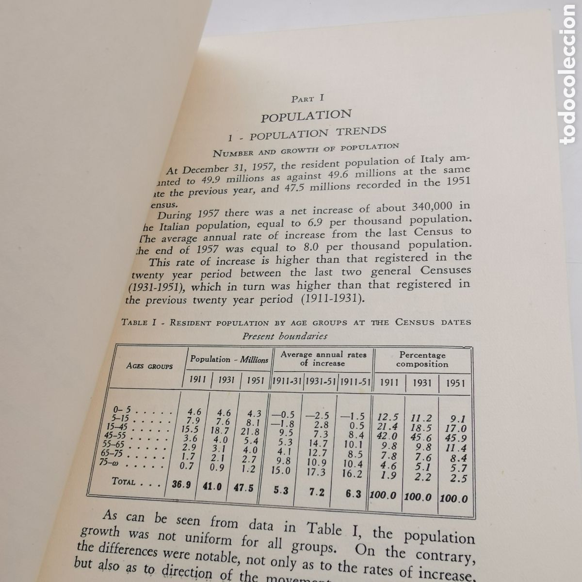 Libros de segunda mano: Librito de estad&iacute;stica Italy Today de 1959. Instituto centrale di statistica - Foto 5