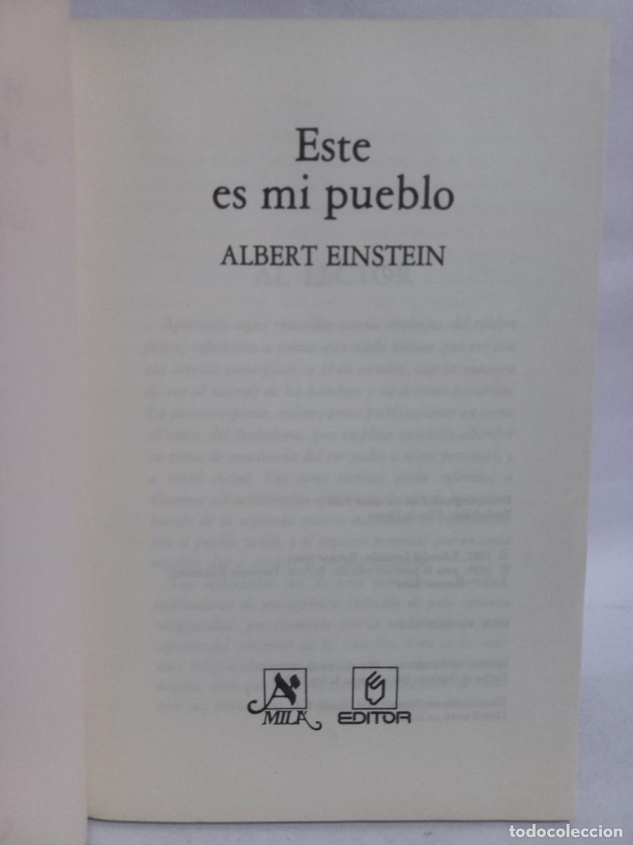 Libros de segunda mano: Albert Einstein - Este es Mi Pueblo - 1988 - Foto 3