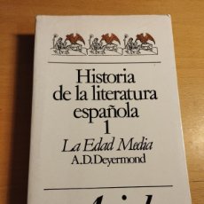 Libros de segunda mano: HISTORIA DE LA LITERATURA ESPAÑOLA 1. LA EDAD MEDIA (A. D. DEYERMOND). Lote 371397636