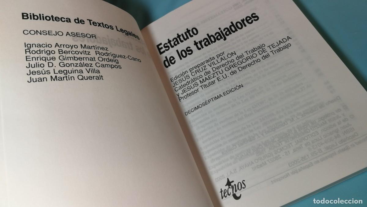 Libros de segunda mano: ESTATUTO de los TRABAJADORES, 17 edici&oacute;n 2003 - Foto 3