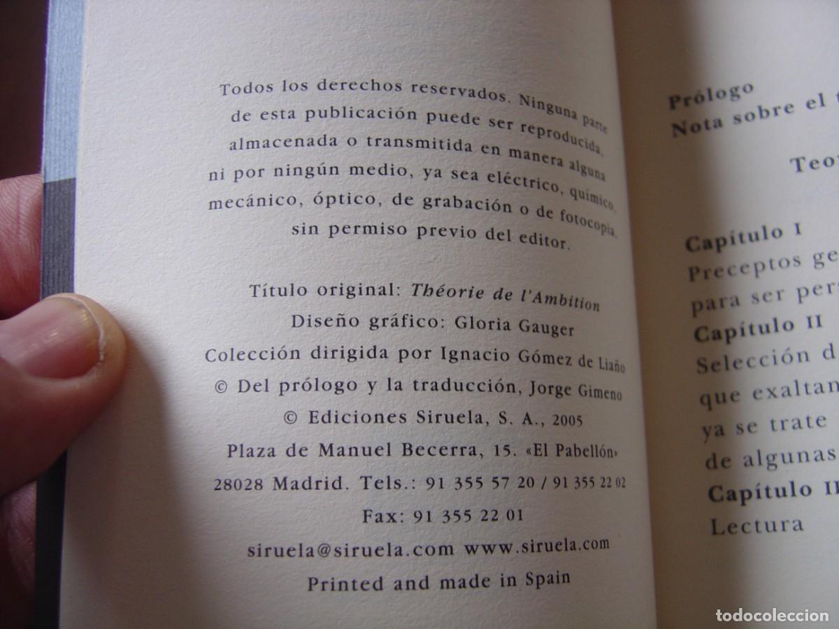 Libros de segunda mano: TEOR&Iacute;A DE LA AMBICI&Oacute;N. H&Eacute;RAULT DE S&Eacute;CHELLES. EDICIONES SIRUELA . 2005 - Foto 4