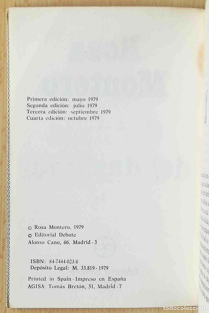 Libros de segunda mano: Cr&oacute;nica del desamor (Rosa Montero) Debate 1979 - Foto 2