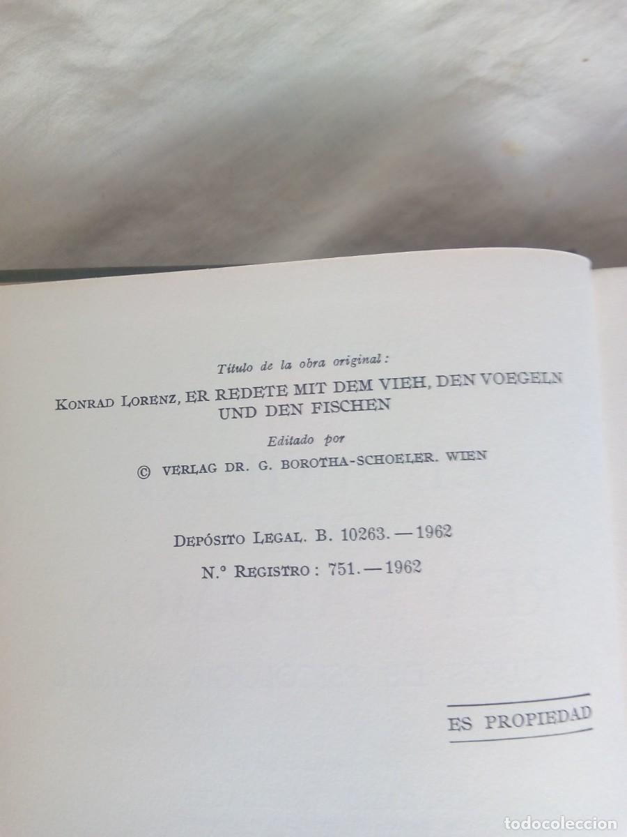 Libros de segunda mano: EL ANILLO DEL REY SALOM&Oacute;N / KONRAD LORENZ - Foto 3