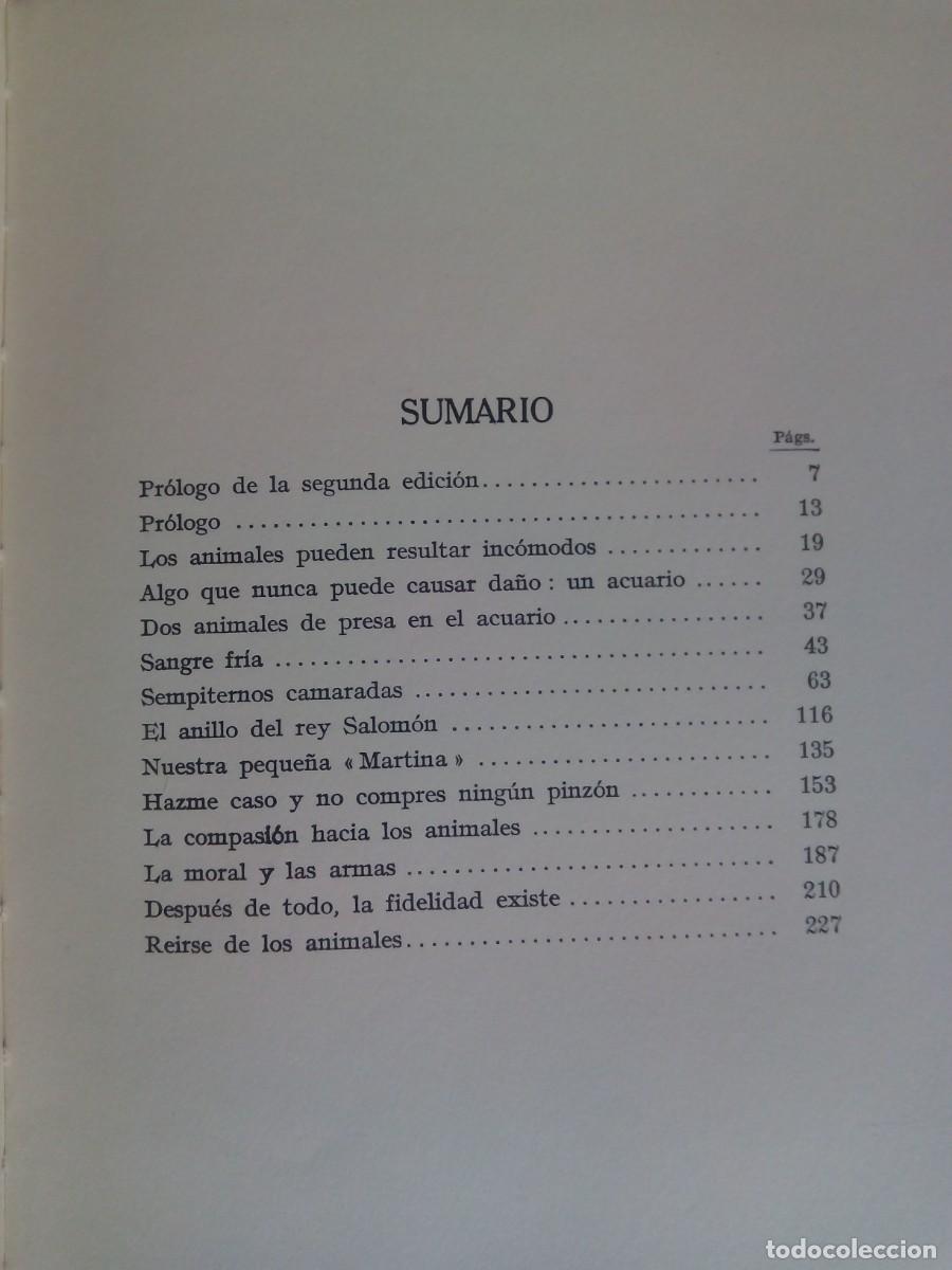 Libros de segunda mano: EL ANILLO DEL REY SALOM&Oacute;N / KONRAD LORENZ - Foto 4