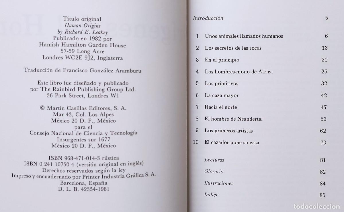 Libros de segunda mano: ORIGENES DEL HOMBRE. RICHARD E. LEAKEY. COMO NUEVO!!! - Foto 2