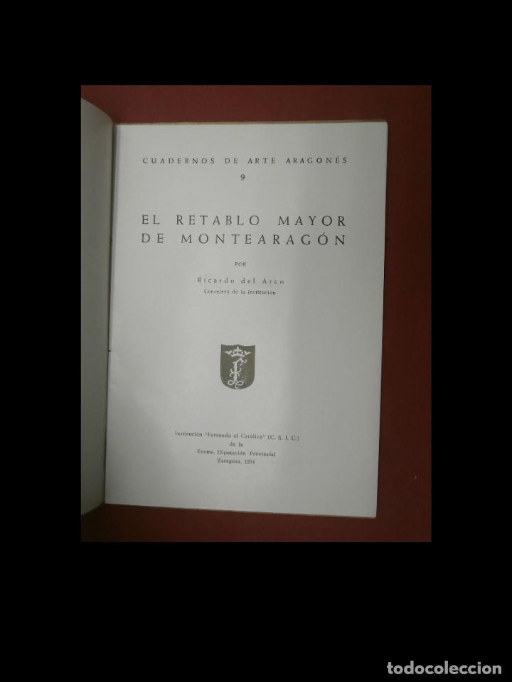 Libros de segunda mano: El retablo mayor de Montearag&oacute;n. Ricardo del Arco - Foto 5