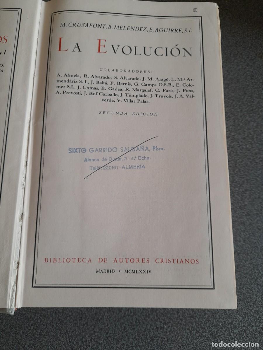 Libros de segunda mano: Libro La evoluci&oacute;n biblioteca de autores cristianos - Foto 4