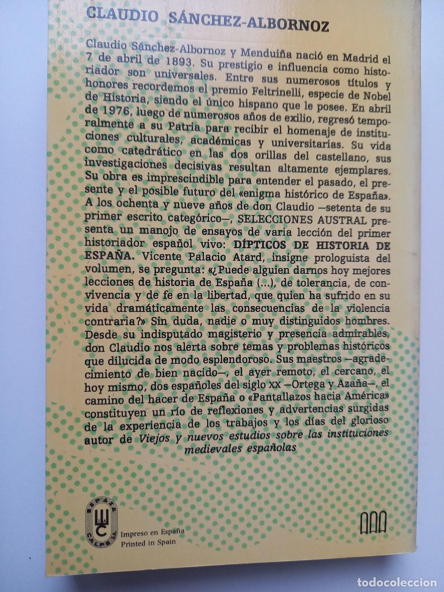 Libros de segunda mano: D&Iacute;PTICOS DE HISTORIA DE ESPA&Ntilde;A. Claudio S&Aacute;NCHEZ-ALBORNOZ - Foto 3