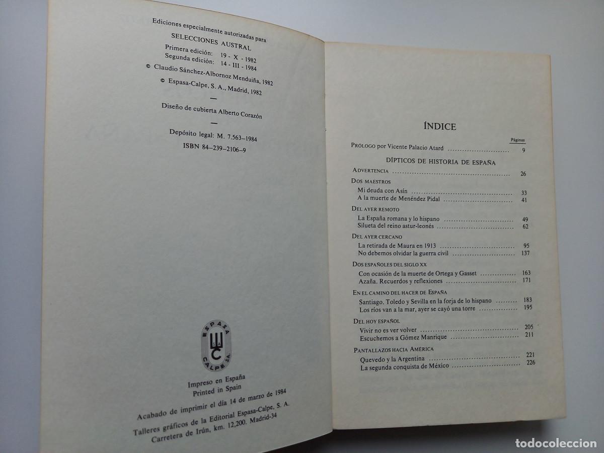 Libros de segunda mano: D&Iacute;PTICOS DE HISTORIA DE ESPA&Ntilde;A. Claudio S&Aacute;NCHEZ-ALBORNOZ - Foto 5