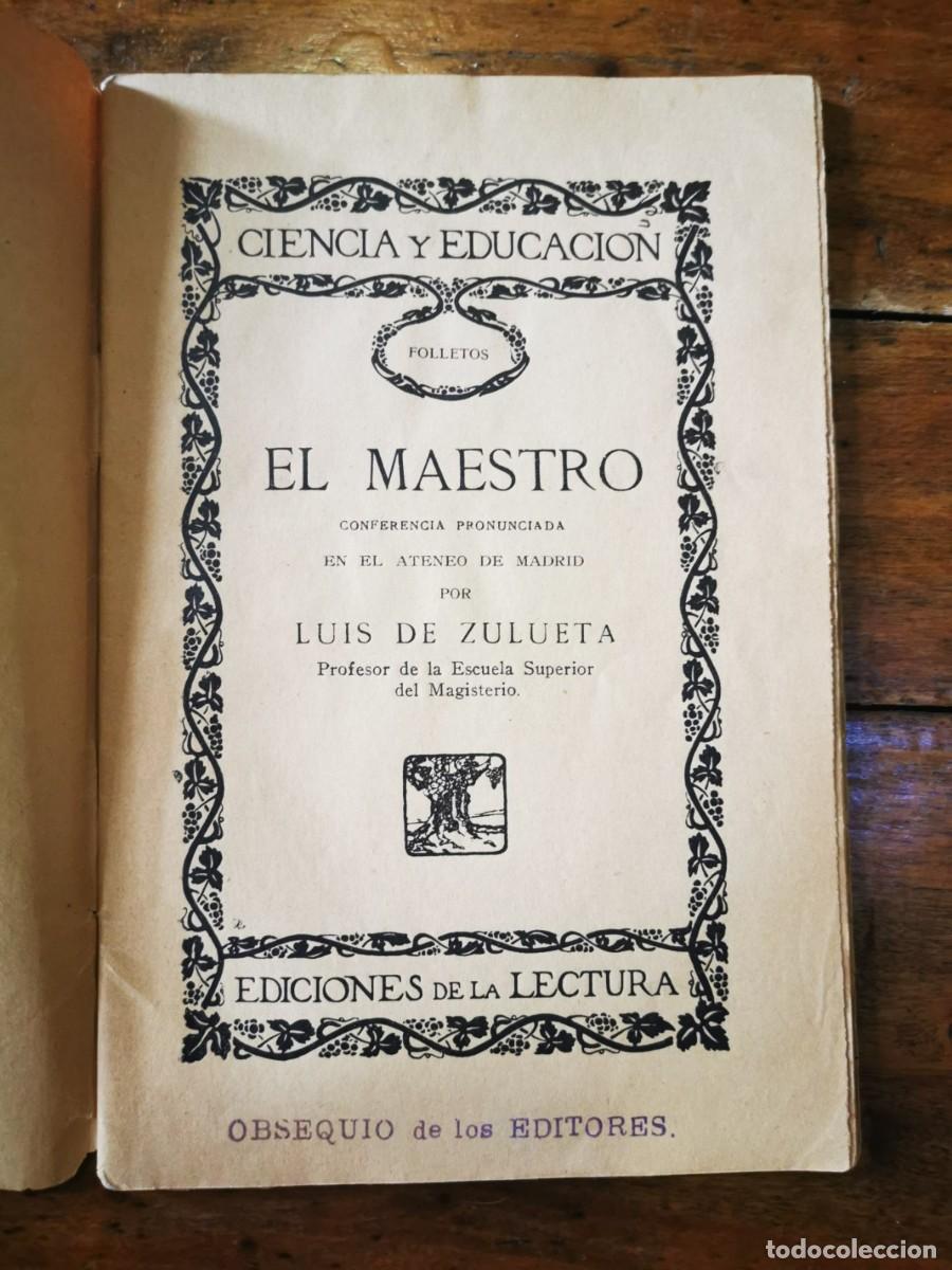Libros de segunda mano: ZULUETA, Luis de. El maestro - Foto 1