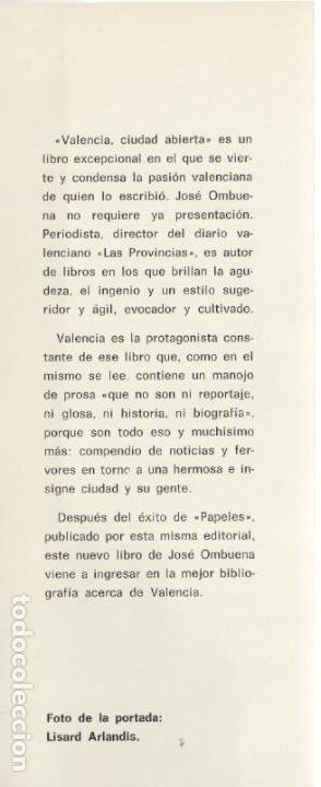 Libros de segunda mano: Valencia, ciudad abierta / Jos&eacute; Ombuena - Foto 3