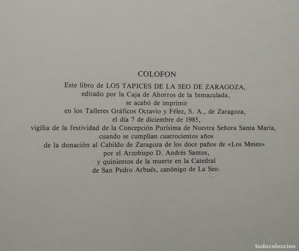 Libros de segunda mano: LOS TAPICES DE LA SEO DE ZARAGOZA --- VV.AA. 1985 - Foto 18