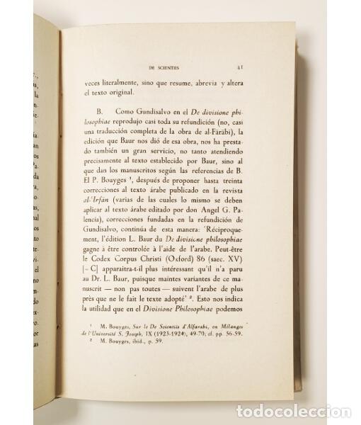 Libros de segunda mano: DE SCIENTIIS. GUNDISALVO, Domingo. CSIC. 1954. - Foto 2