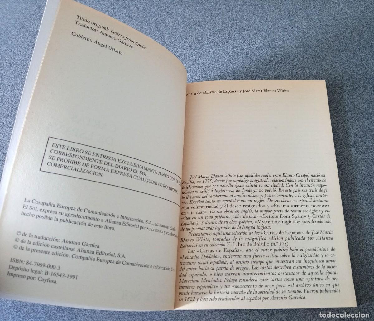 Libros de segunda mano: Cartas De Espa&ntilde;a Jos&eacute; Blanco White - Foto 5