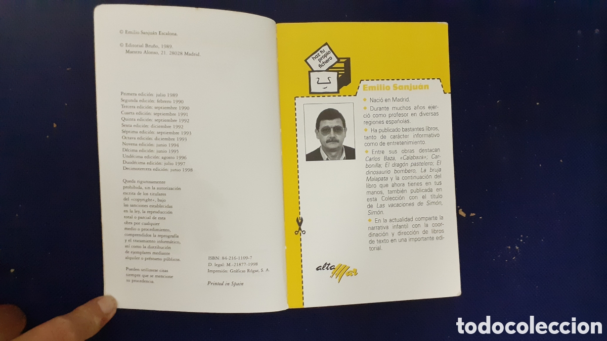 Libros de segunda mano: SIMON, SIMON, EMILIO SAN JUAN EDICIONES BRU&Ntilde;O - Foto 3