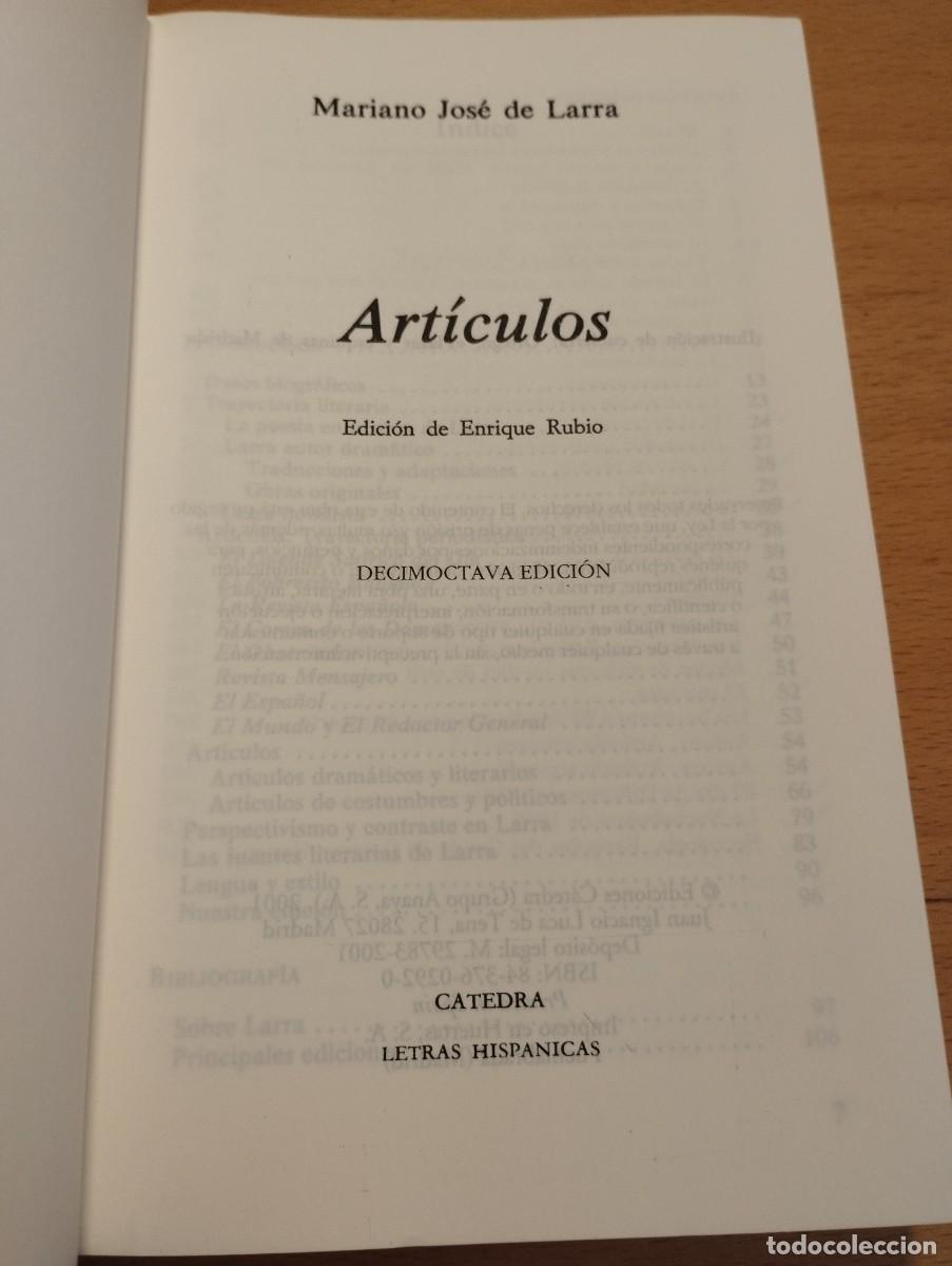 Libros de segunda mano: ART&Iacute;CULOS (MARIANO JOS&Eacute; DE LARRA) - Foto 2