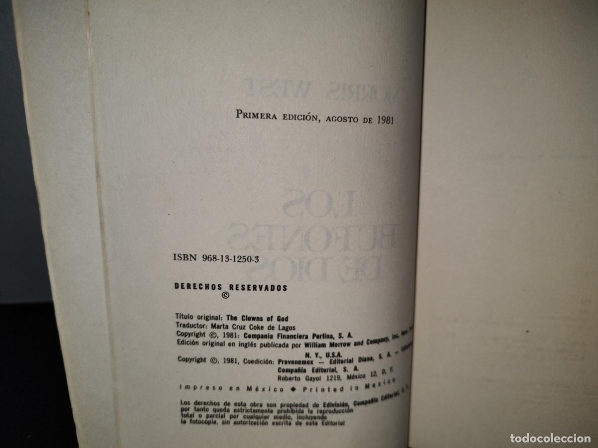 Libros de segunda mano: 41- LOS BUFONES DE DIOS - MORRIS WEST - PRIMERA EDICI&Oacute;N 1981 - Foto 5