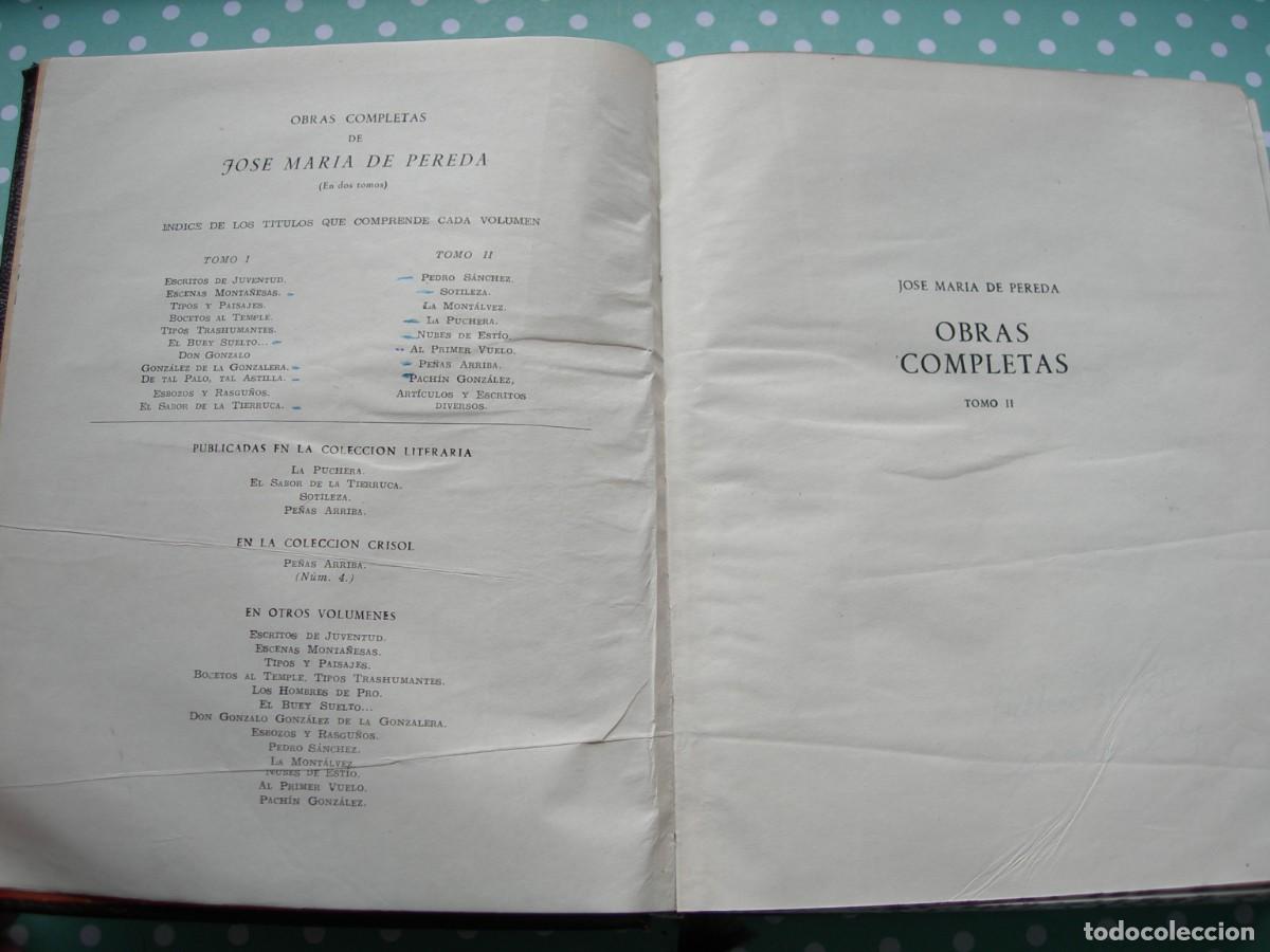 Libros de segunda mano: JOS&Eacute; MAR&Iacute;A DE PEREDA / OBRAS COMPLETAS / 2 TOMOS / - Foto 4