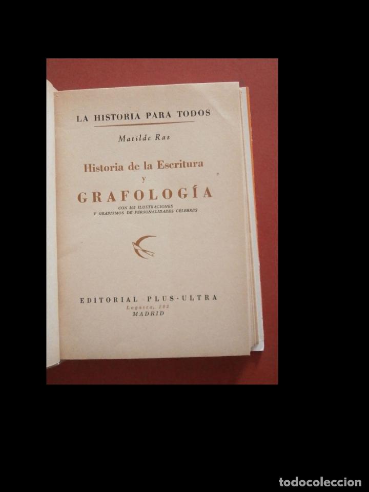 Libros de segunda mano: Historia de la escritura y grafologia. Matilde Ras - Foto 5