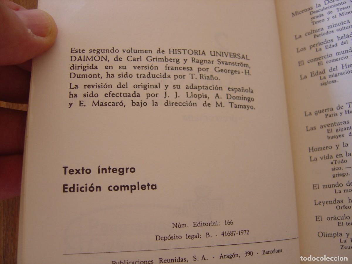 Libros de segunda mano: GRECIA. HISTORIA UNIVERSAL. DAIMON. 1972 - Foto 3