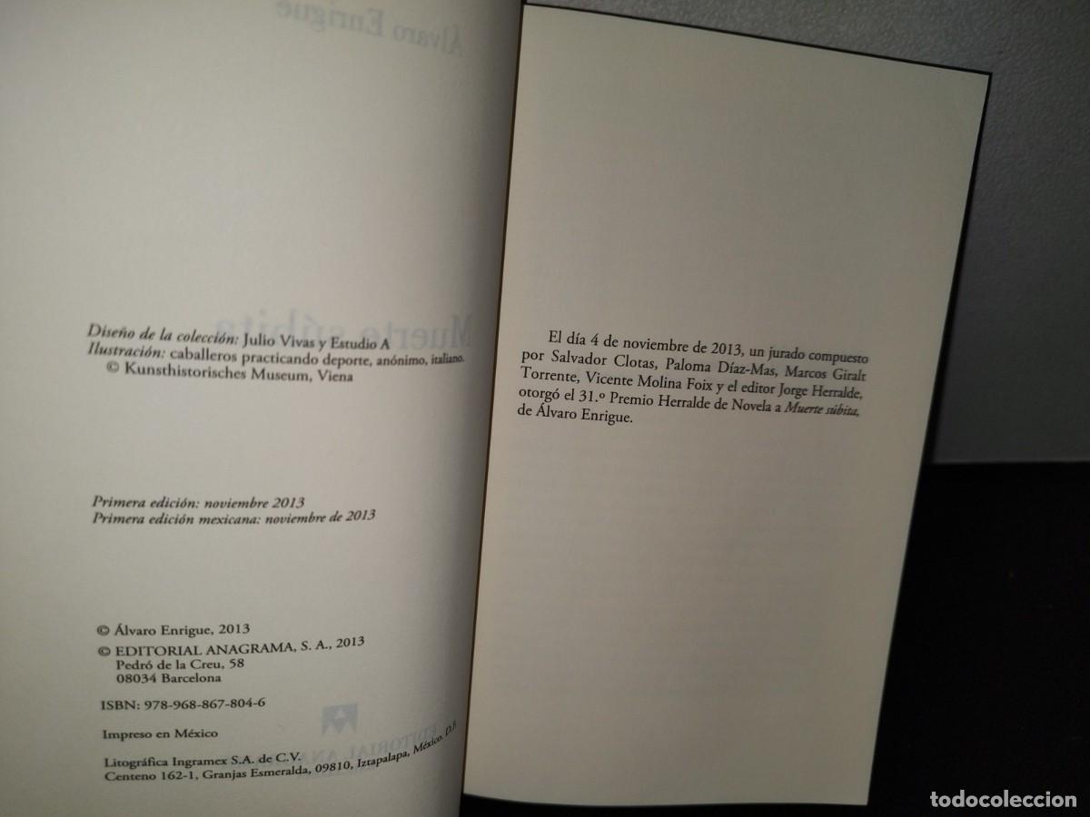 Libros de segunda mano: 43- MUERTE S&Uacute;BITA - &Aacute;LVARO ENRIGUE - Foto 4