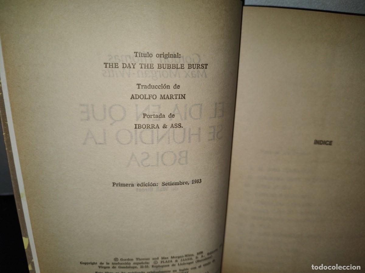Libros de segunda mano: 43- EL D&Iacute;A EN QUE SE HUNDI&Oacute; LA BOLSA - GORDON THOMAS - Foto 4